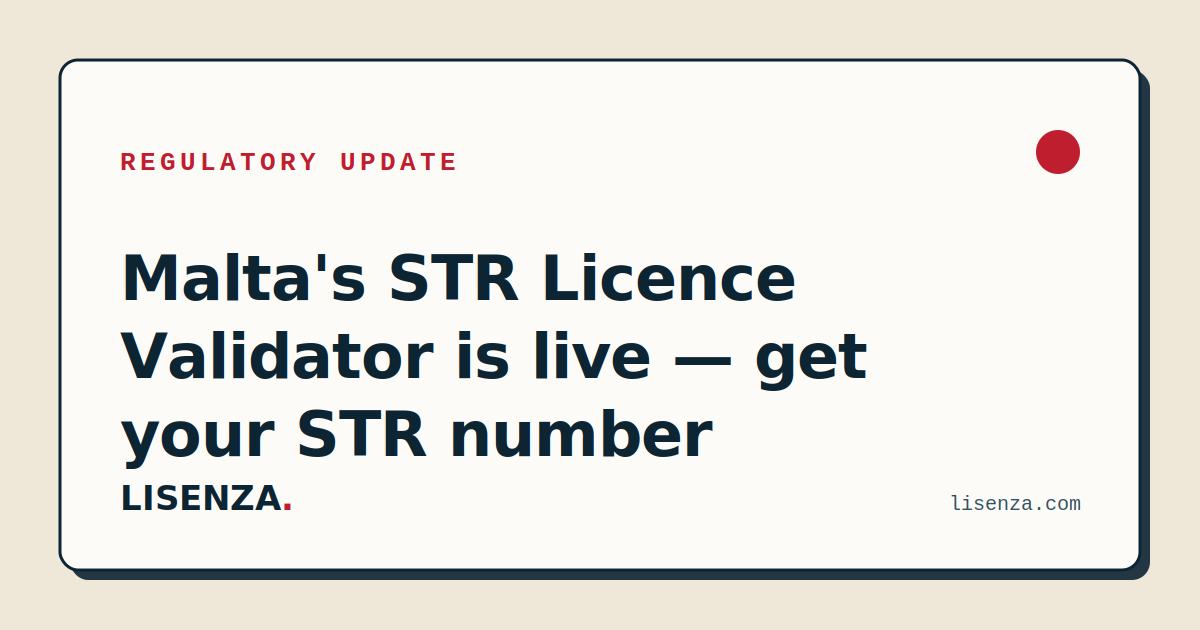 Malta's STR Licence Validator Is Live — How to Get Your STR Number